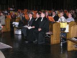 Festgottesdienst – in der ersten Reihe die Pfarrer 
Bernhard Silaschi (Leitender Obmann des EPiD), Volker Truschel (Vorsitzender des Posaunenwerkes des EKHN), Klaus Volker Schütz (Propst von Rheinhessen)